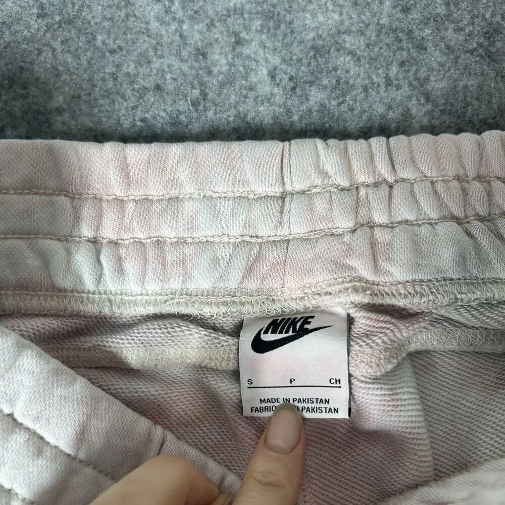 Nike Women's Tie-Dye Track Pants in Light Pink and Gray
